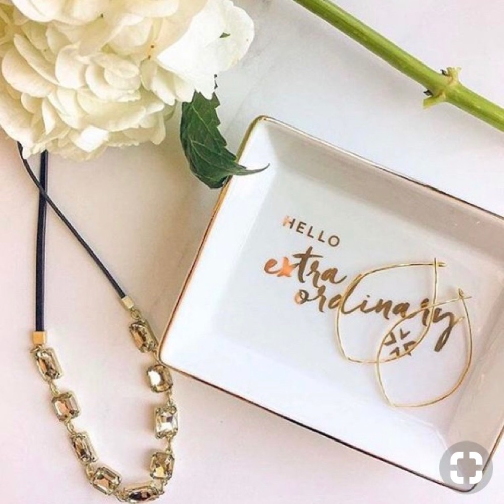 Stella & Dot Reese Sparkle Necklace Gold/Black